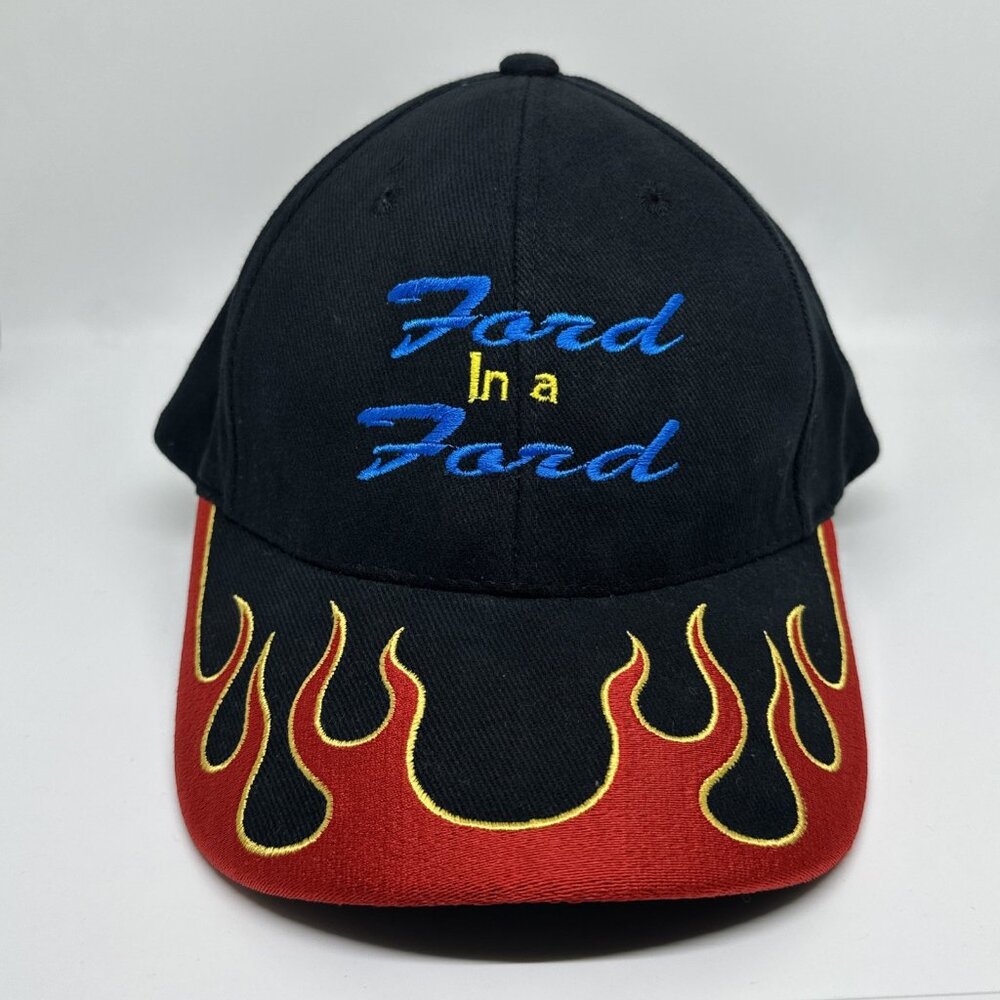 Ford Racing Cap – Flame Design – Adjustable Fit - Ford in a Ford - RARE Y2K